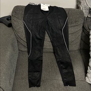 IVY PARK Black Leggings with White Stripes